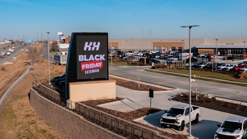 Large LED sign on major highway