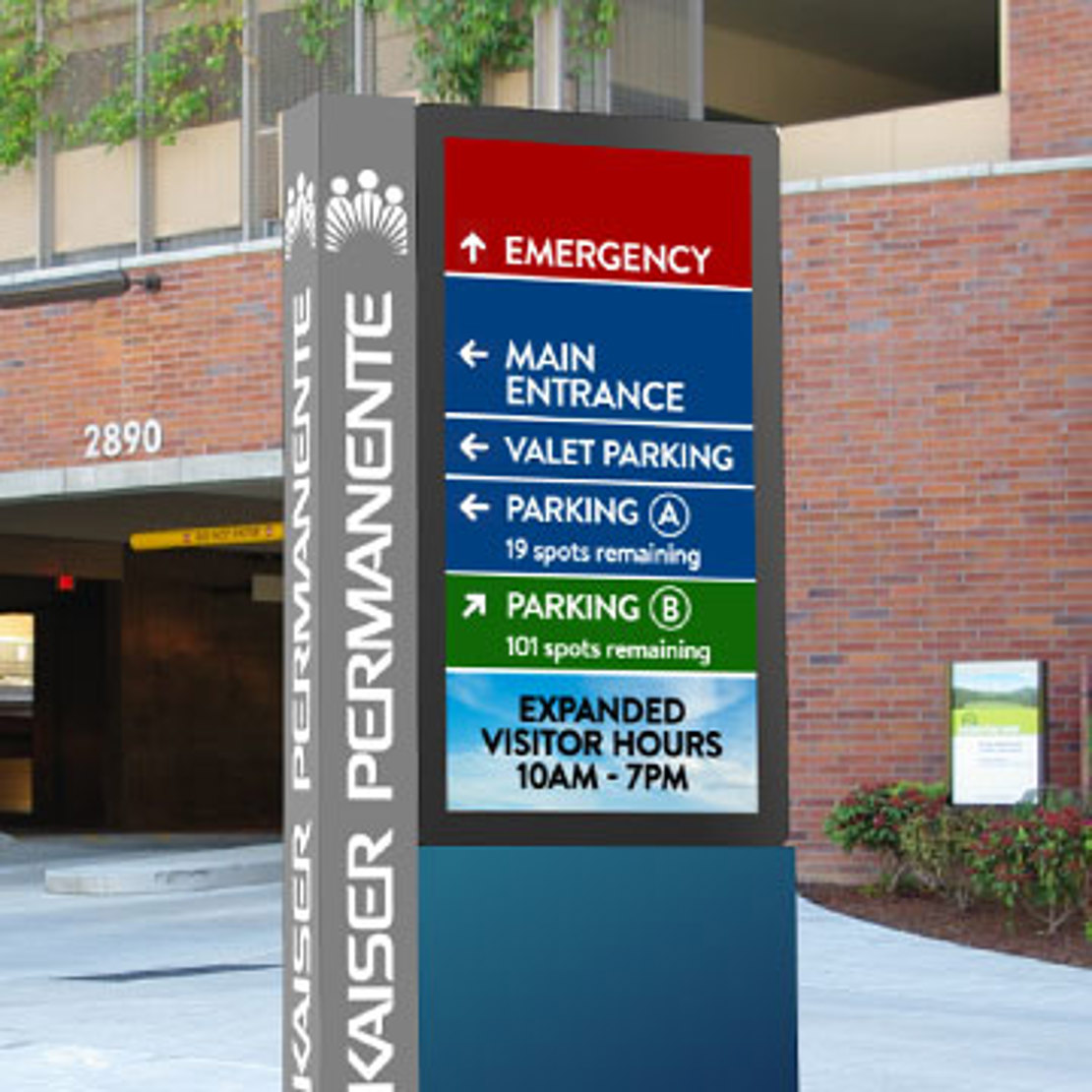 Parking display at medical center