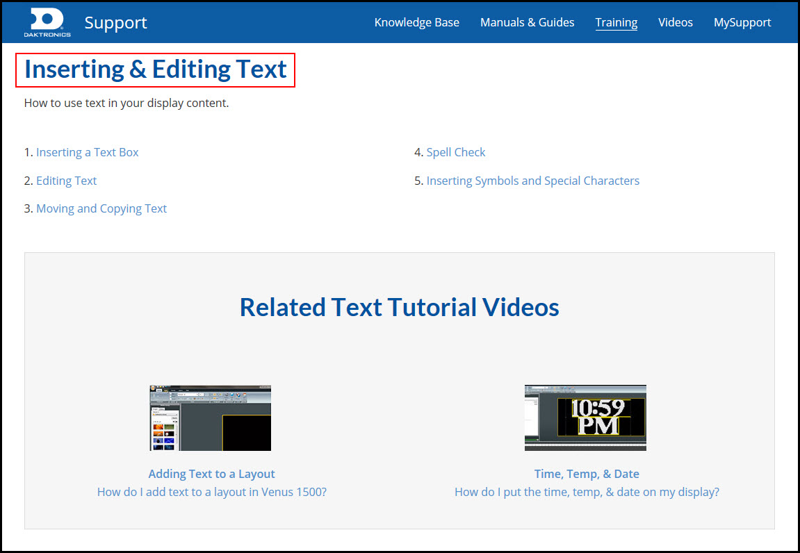 Inserting and Editing Text