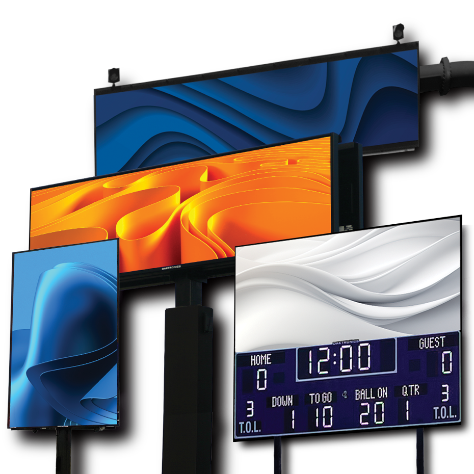 collage of Daktronics products