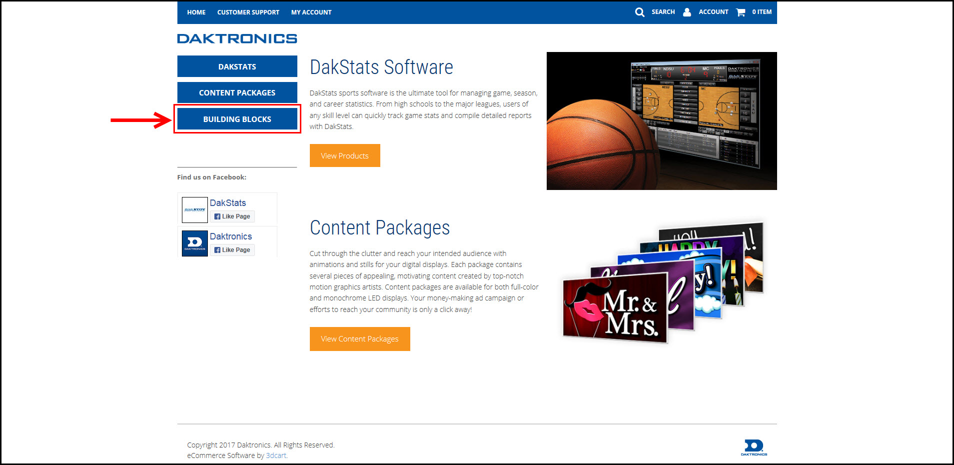 Building Blocks button