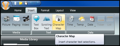 Character Map button