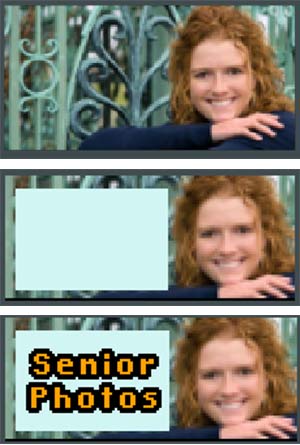 Using a text box to hide a busy background.