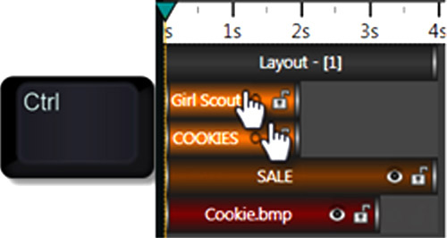 Hold down the Ctrl key and left click on each object to change.