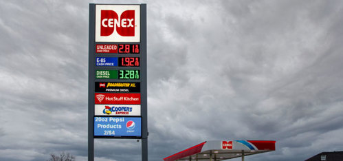 Gas Station Petroleum Digit Display