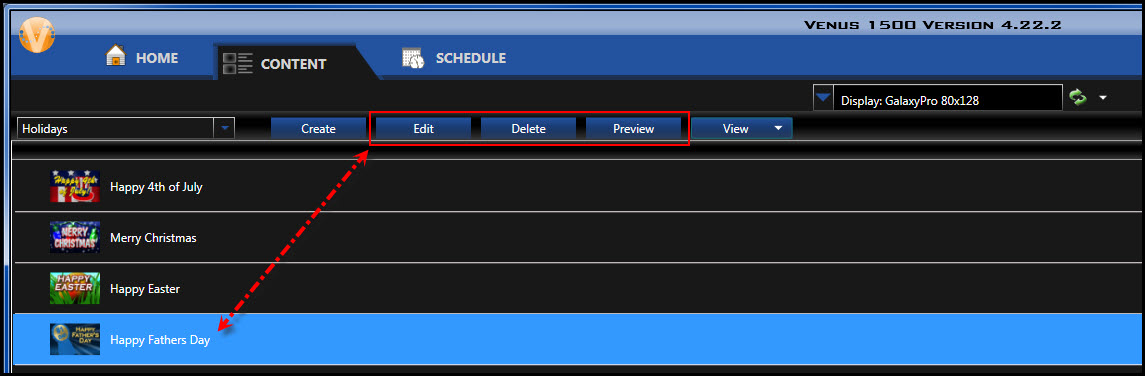 Edit Delete Preview highlighted