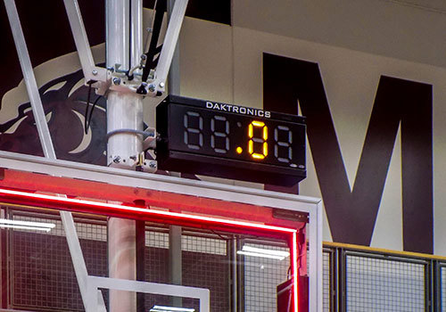 timing display above backboard