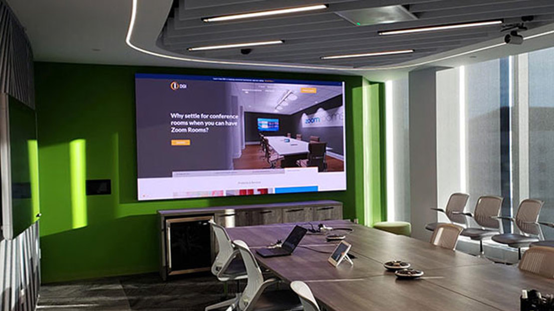Smart LED video display in conference room