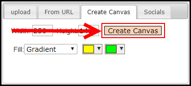 Create Canvas button