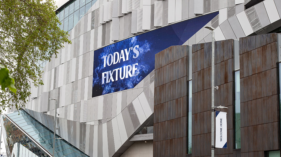 digital marquee display on building