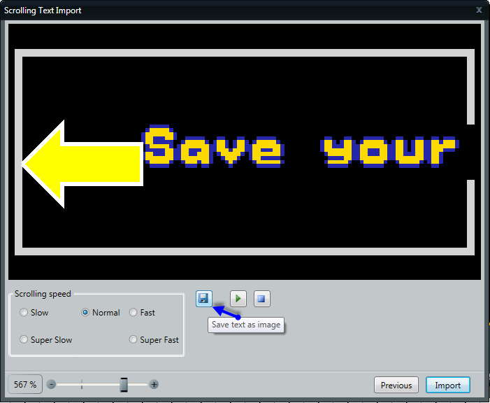 Save your scrolling text 1