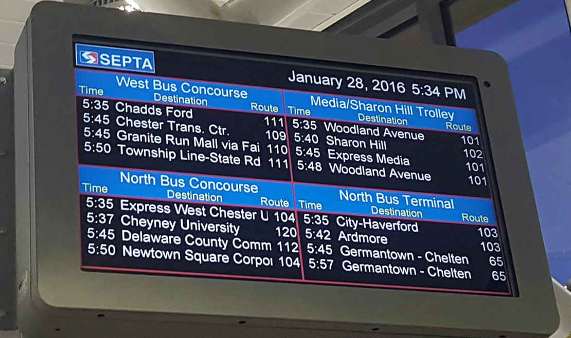 Masstransit digital signage for departure times