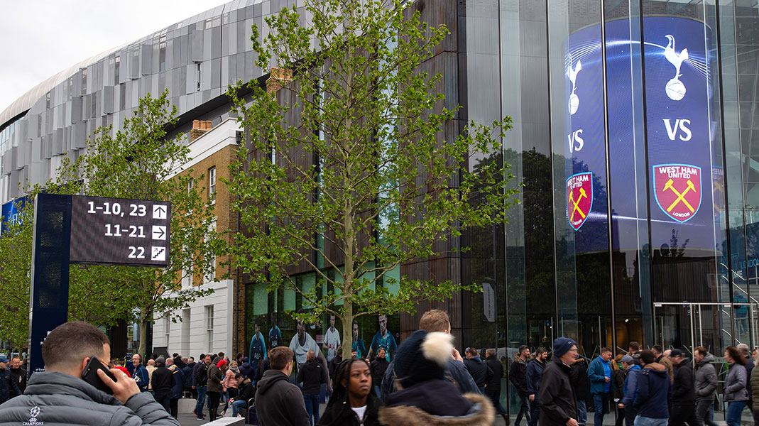 experiential display at Tottenham Hotspur Stadium entrance