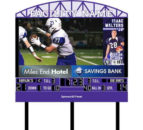 Football System with Video Display and Half Scoreboard