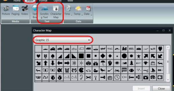 Small Display Help – Using the Character Map to Add Interest
