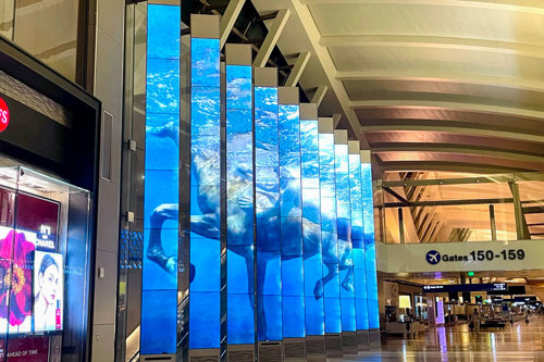 impressive LED panel displays at LAX