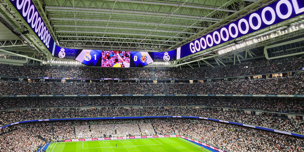 Santiago Bernebeu Stadium Crowd and Displays