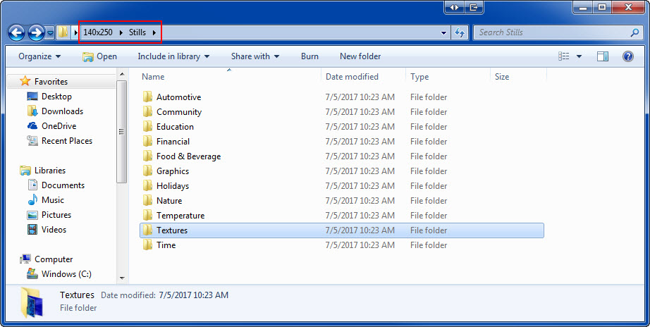 Textures folder
