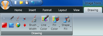 Drawing Tab appears
