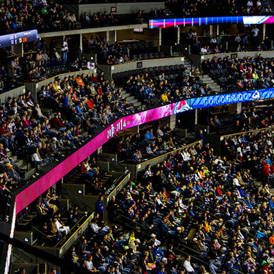 LED video ribbon in stadium