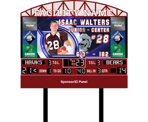 Football System with Video Display and Half Scoreboard