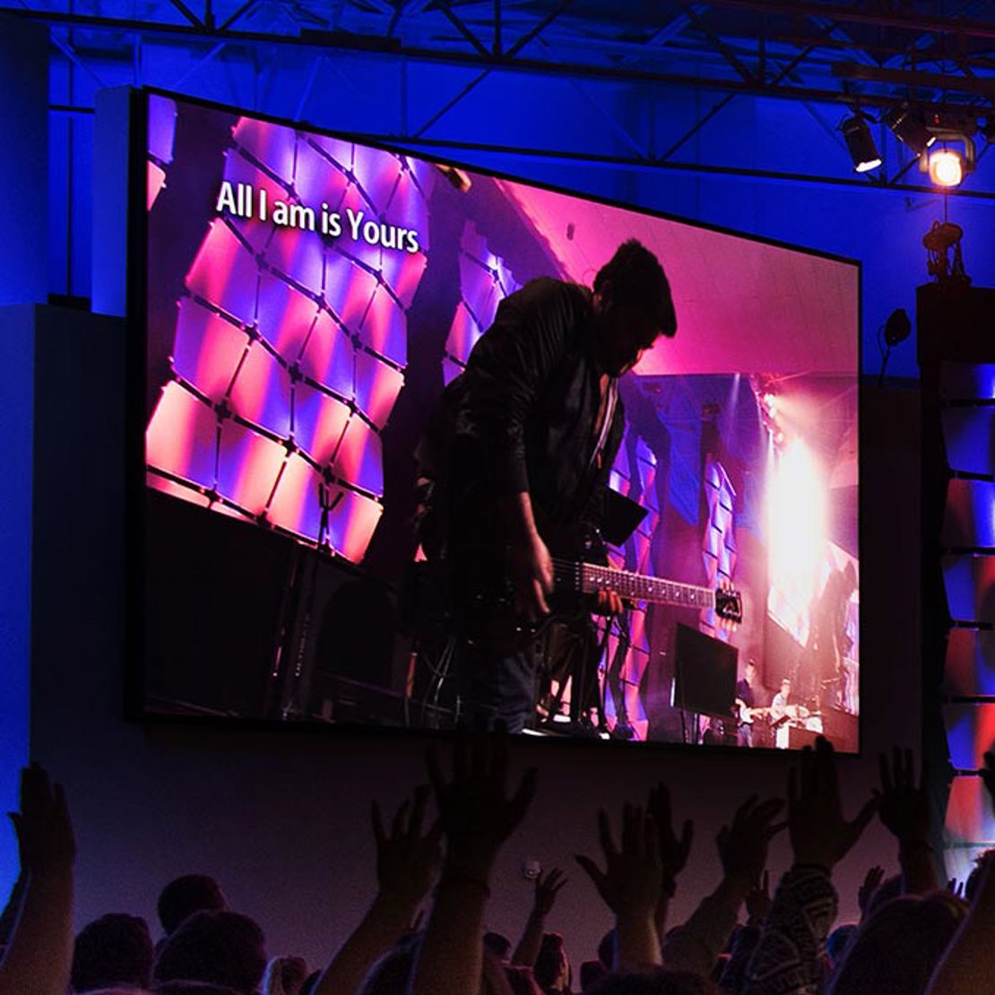 Indoor LED video display for worship service