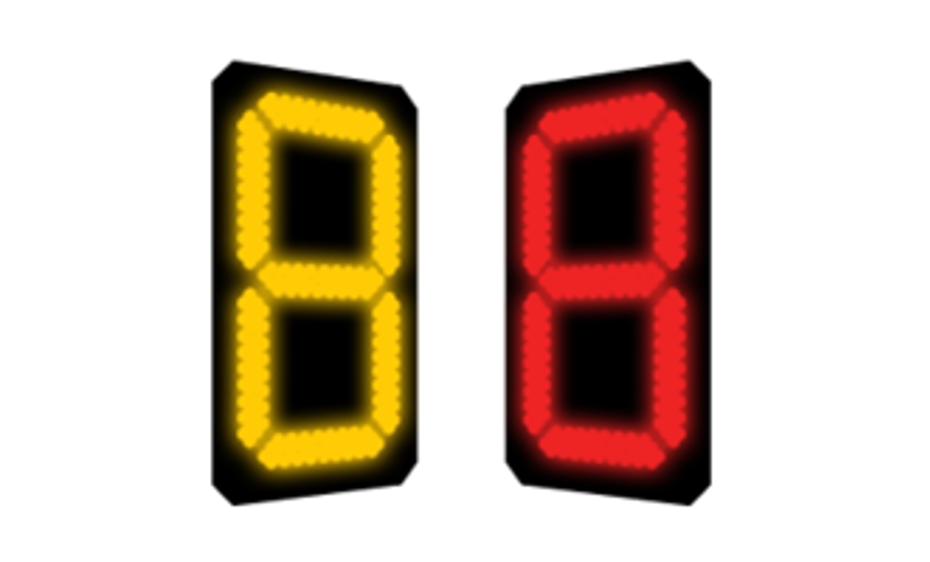 Amber vs Red LED scoreboard digits