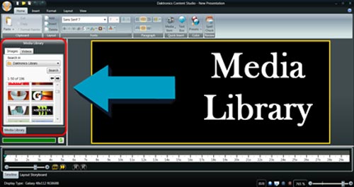 The Media Library is to the left of the Content Studio window.
