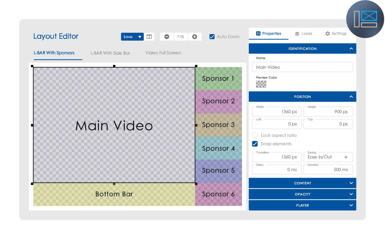 layout editor UI example