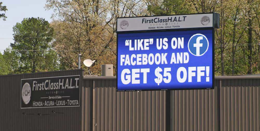 business offering a deal for following social accounts