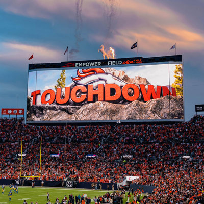 large screen video for Denver Broncos