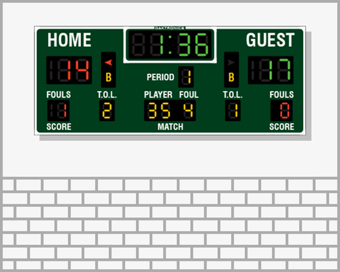 wall mount scoreboard rendering