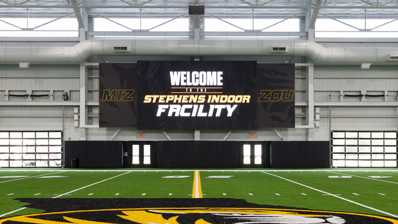 LED video in Mizzou practice facility