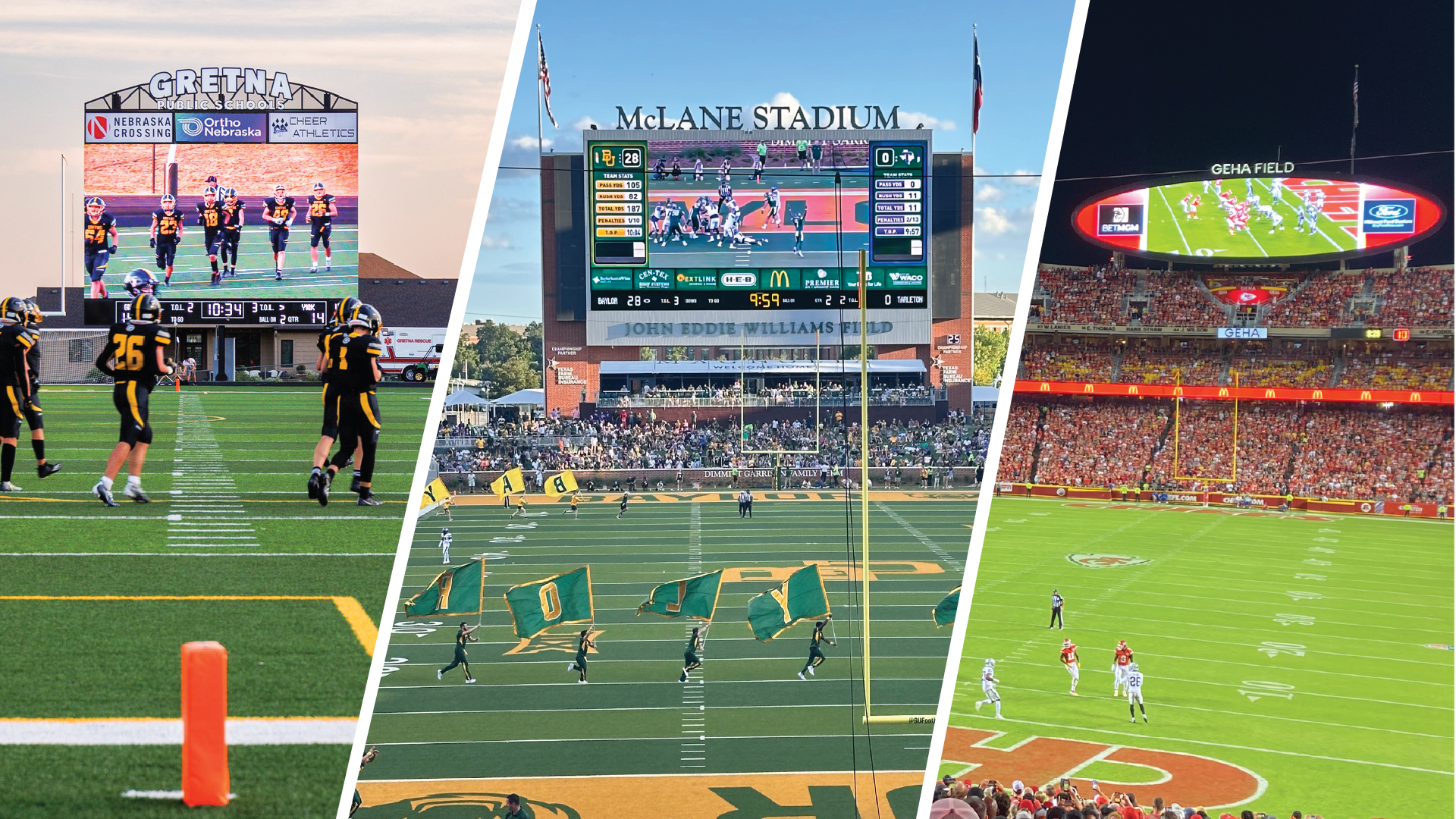 football stadiums of varying size