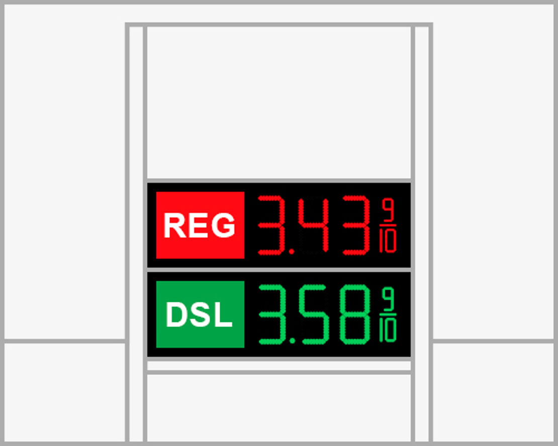 gas petroleum price display product rendering