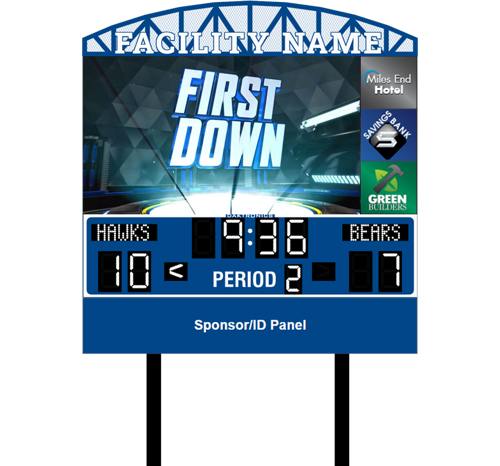 Football System with Video Display and Half Scoreboard