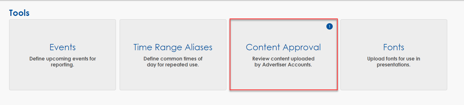 Click on Content Approval