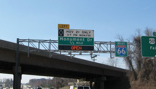 Highway Sign with Managed Lanes