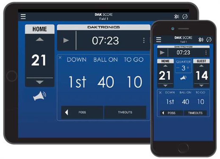 DAK score app scaling to fit tablet and phone
