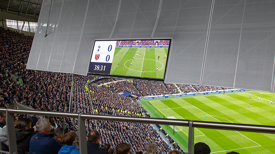 auxilliary video display in stadium upper deck