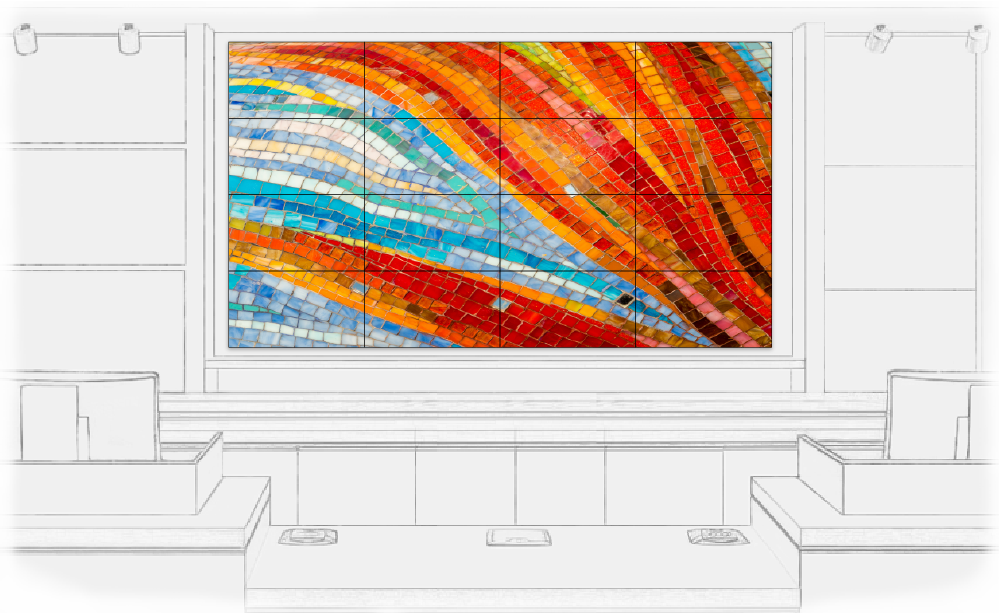 4x4 lcd display arrangement