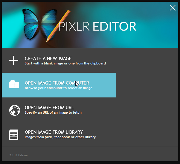 Open image from computer