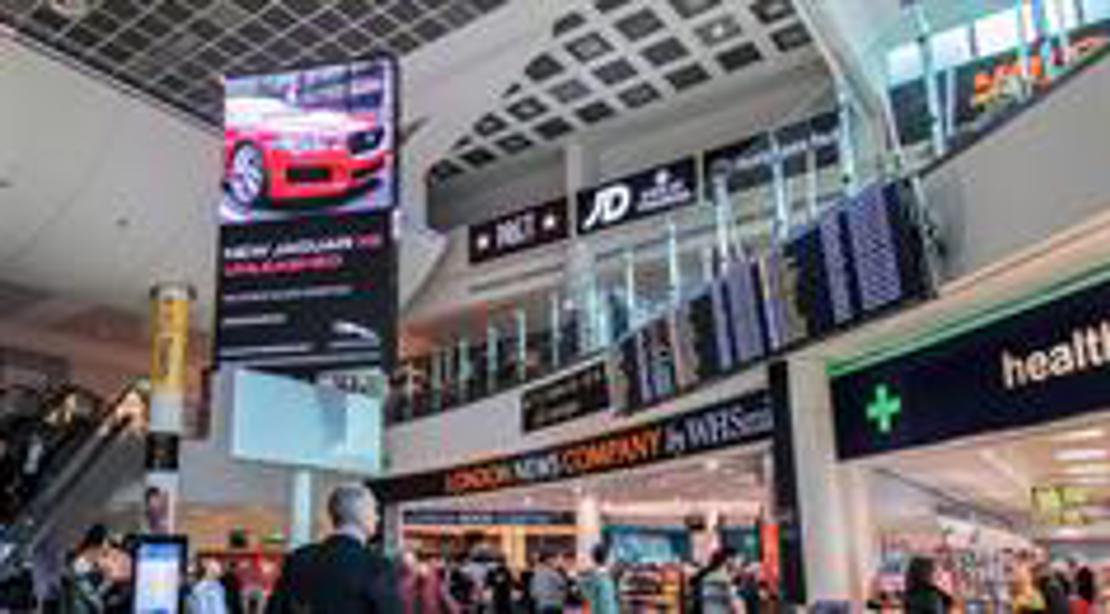 LED hanging banner video boards in mall