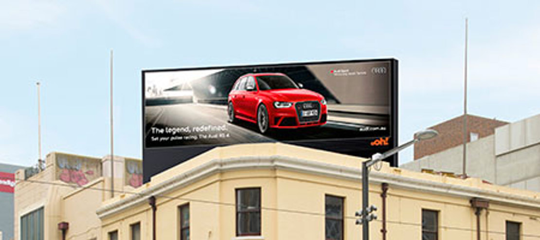 urban installation of large scale LED video display