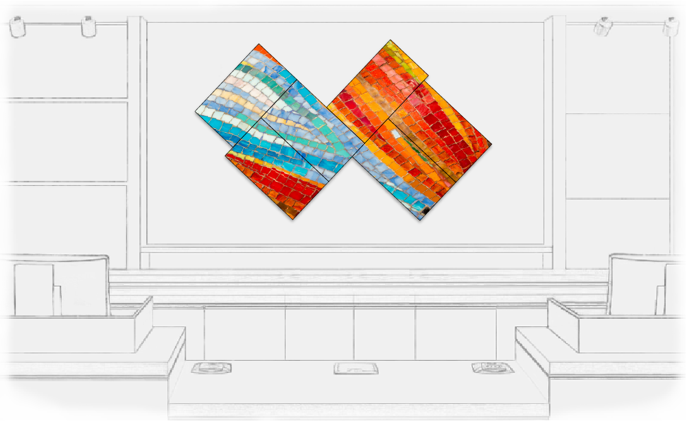 mosaic lcd display arrangement