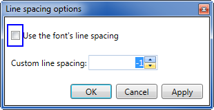 line spacing 2