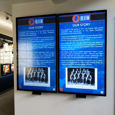 LCD screens in Hall of Fame