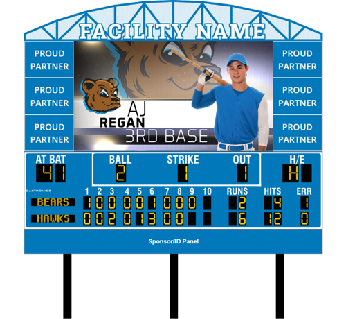 Baseball System with Scoreboard and Video Display