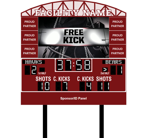 Soccer System with Scoreboard and Video Display