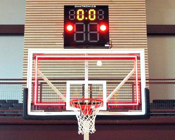 basketball hoop with light strips and indicators